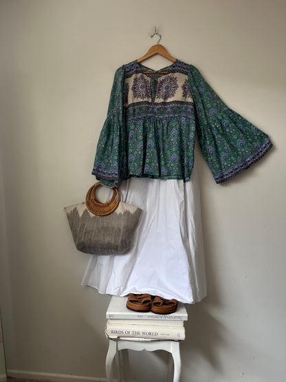 HOUSE OF SKYE Evergreen Boho Babydoll Blouse (12)
