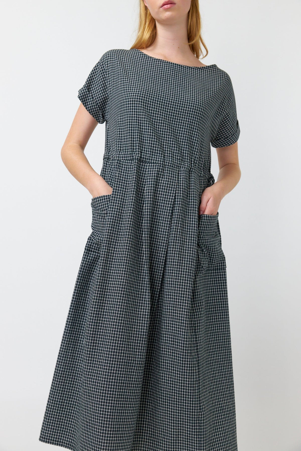 SYLVESTER Gingham Drawstring Dress RRP$389 (6-8)