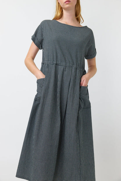 SYLVESTER Gingham Drawstring Dress RRP$389 (6-8)