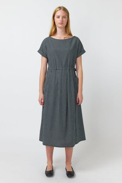 SYLVESTER Gingham Drawstring Dress RRP$389 (6-8)