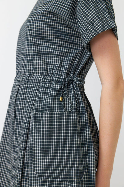 SYLVESTER Gingham Drawstring Dress RRP$389 (6-8)