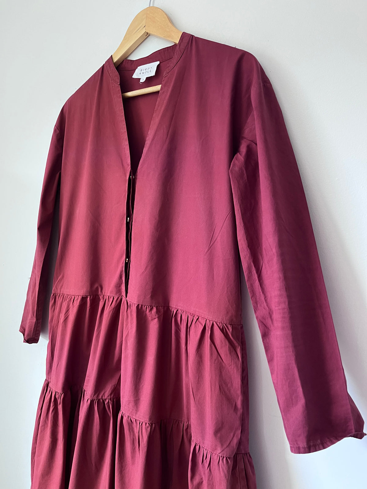 BIRD & KNOLL Tiered Cotton Dress RRP $650 (8-10)