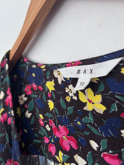 MAX Floral Shirred Waist Dress RRP $190 (10-12)
