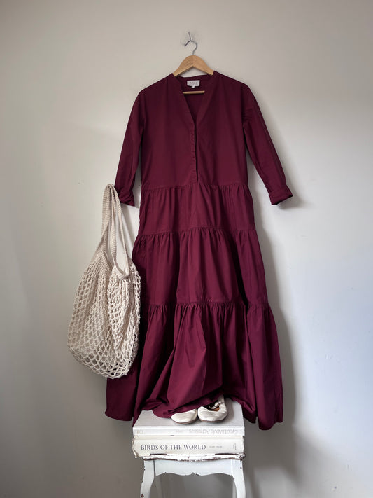 BIRD & KNOLL Tiered Cotton Dress RRP $650 (8-10)