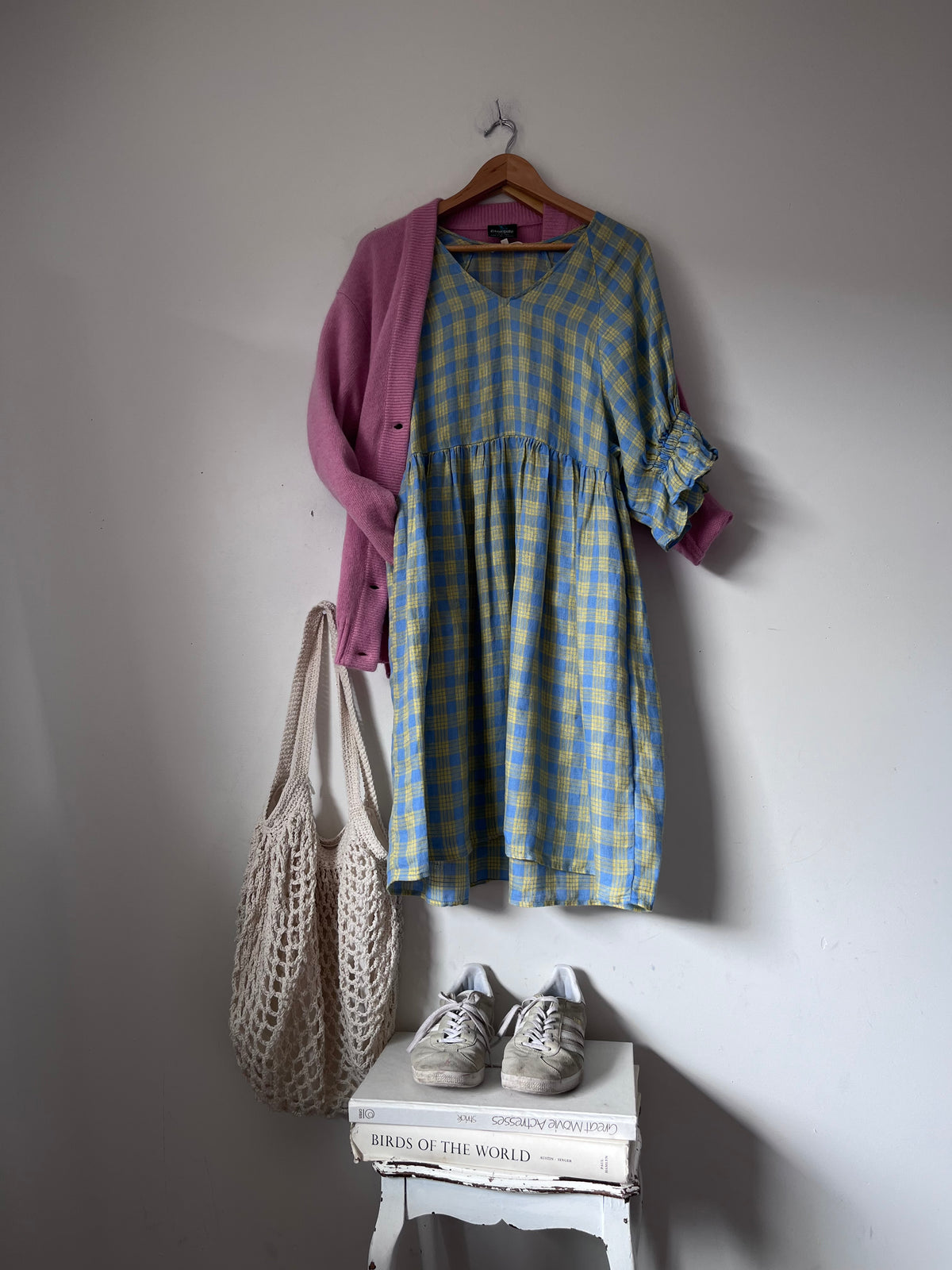 ZEST Linen Check Dress RRP $130  (Size 8)