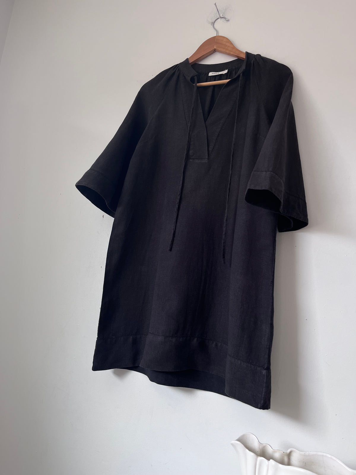 MARLE Linen Tie Neck Dress RRP $280 (6-8)