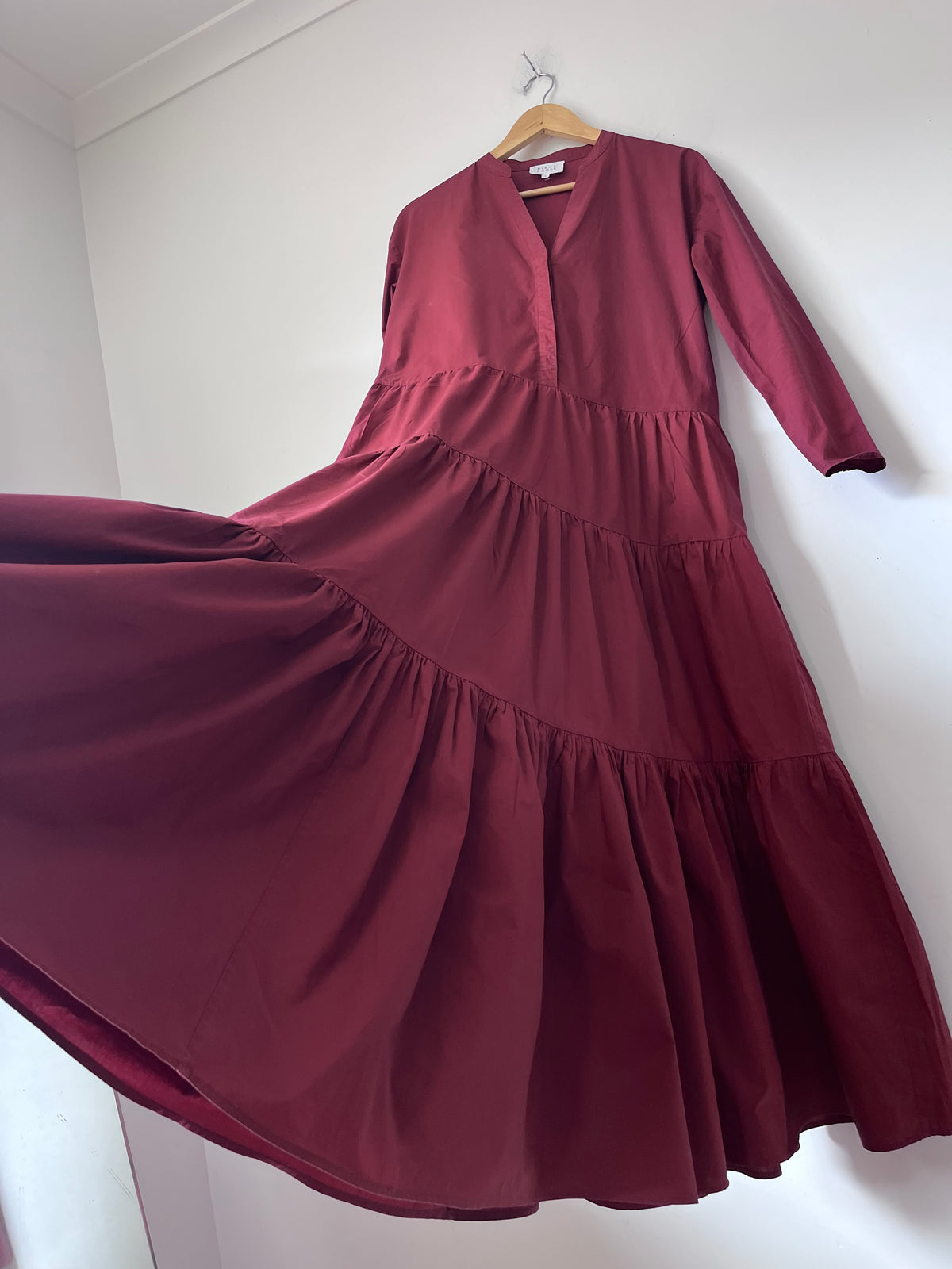 BIRD & KNOLL Tiered Cotton Dress RRP $650 (8-10)