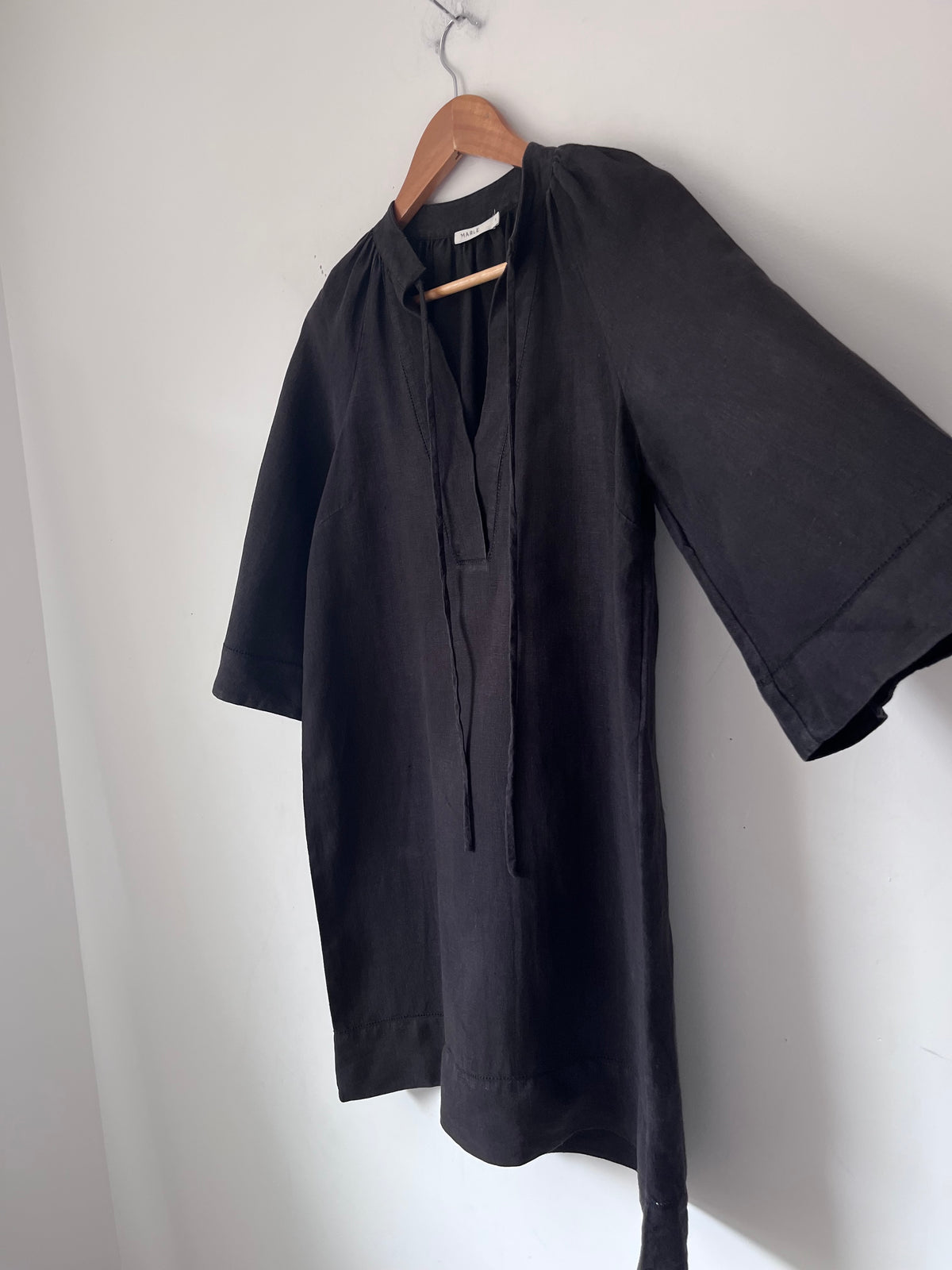 MARLE Linen Tie Neck Dress RRP $280 (6-8)