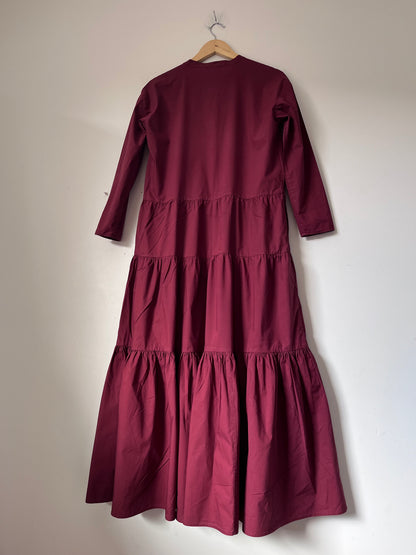 BIRD & KNOLL Tiered Cotton Dress RRP $650 (8-10)