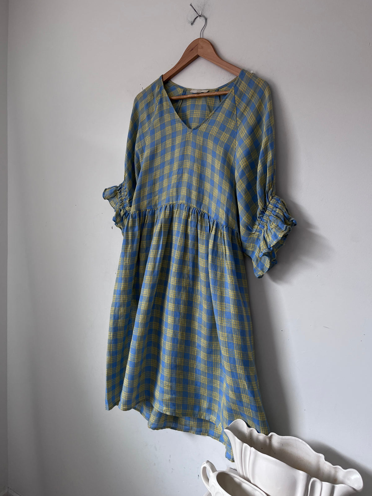 ZEST Linen Check Dress RRP $130  (Size 8)