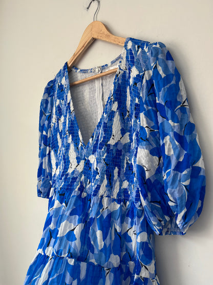 BILLY J Shirred Floral Dress RRP $130 (14-16)