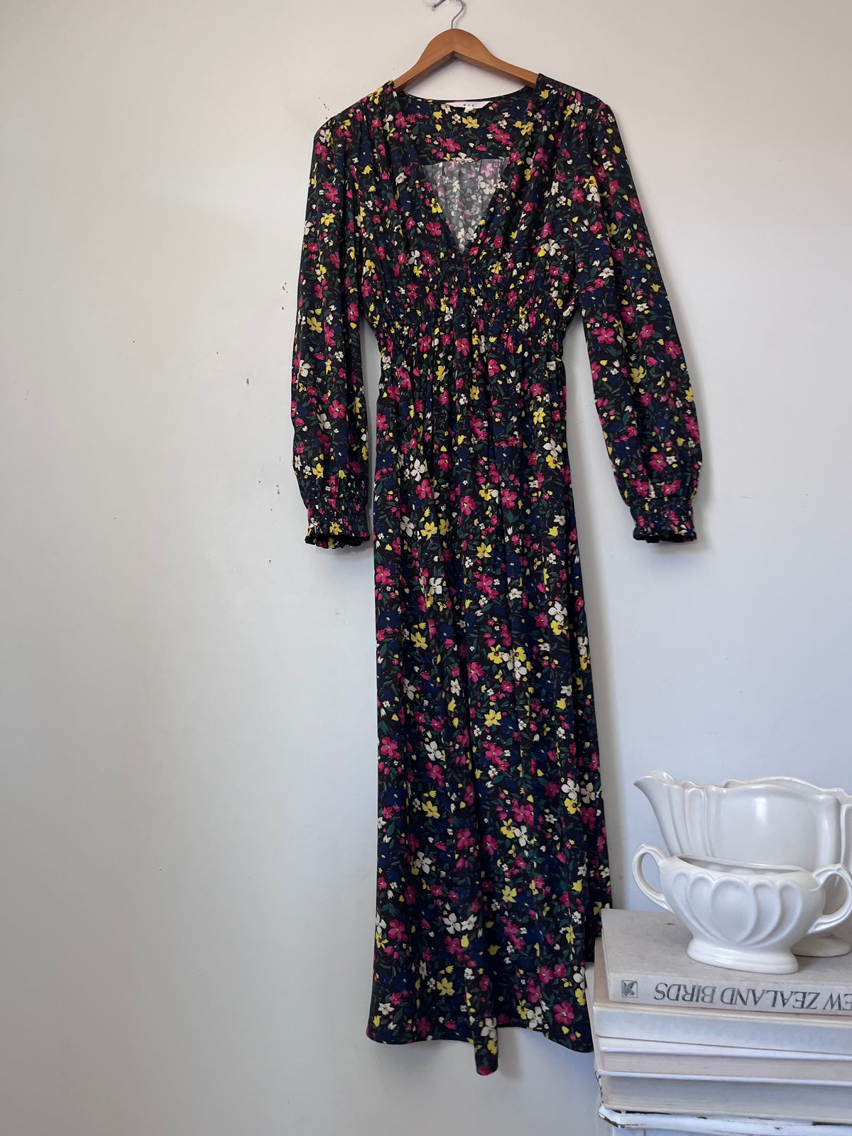 MAX Floral Shirred Waist Dress RRP $190 (10-12)
