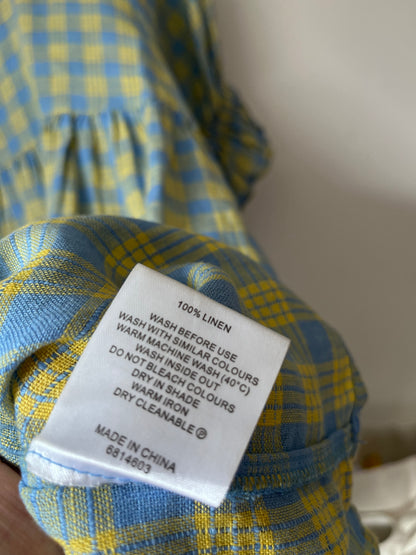 ZEST Linen Check Dress RRP $130  (Size 8)