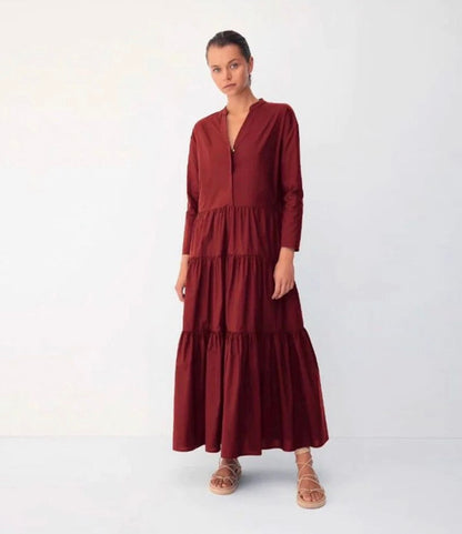 BIRD & KNOLL Tiered Cotton Dress RRP $650 (8-10)